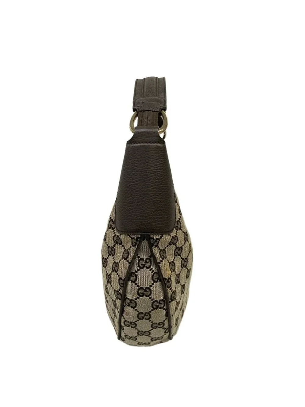 Gucci Shoulder Bag GG Pattern Dark Brown Beige Leather - Picture 4 of 15
